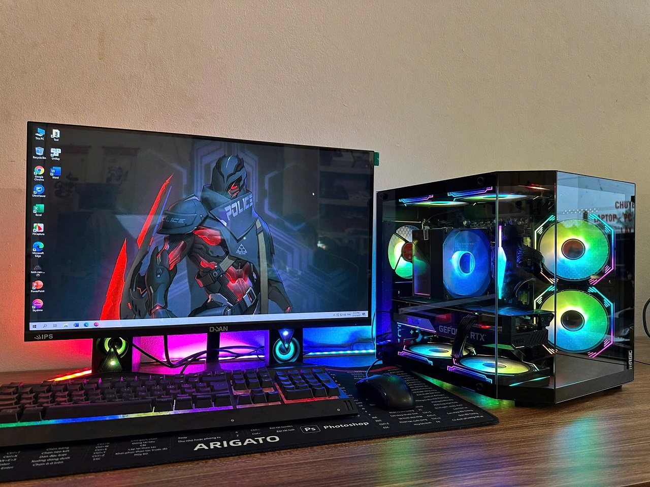 laptop cũ và màn hình thanh lý setup workstation