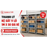 Thanh Lý Kệ Sắt V Lỗ 1m x 50 Giá Rẻ, Bền Chắc, Mới 90%