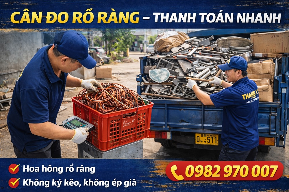 Ảnh cân hàng thu mua phế liệu tại Long An
