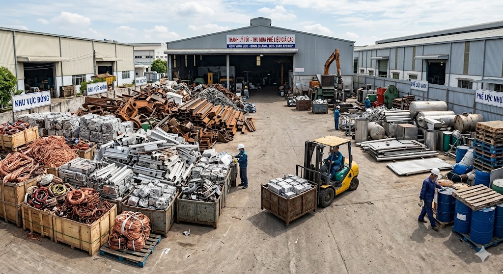 Đây là ảnh kho bãi rộng lớn của đơn vị Thanh Lý Tốt tại KCN Vĩnh Lộc, Bình Chánh