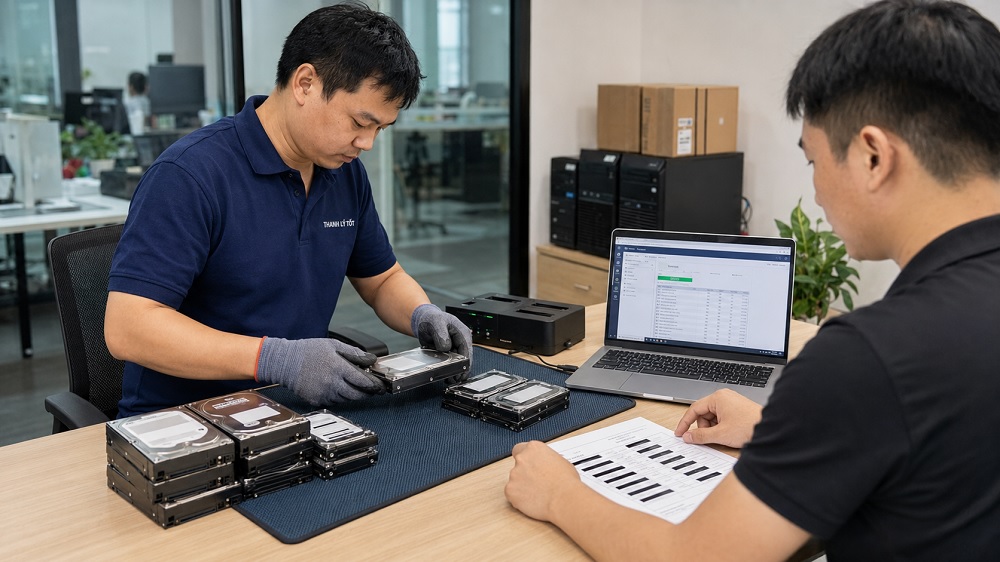 ảnh nhân viên thu mua ổ cứng HDD cũ tận nơi TPHCM