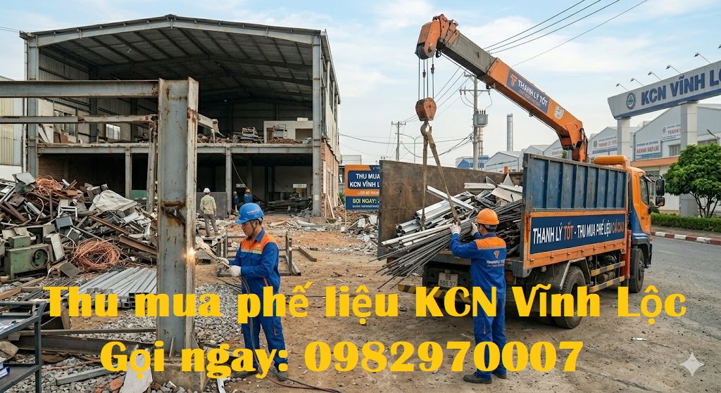 Ảnh thu mua phế liệu nhà xưởng tại KCN Vĩnh Lộc