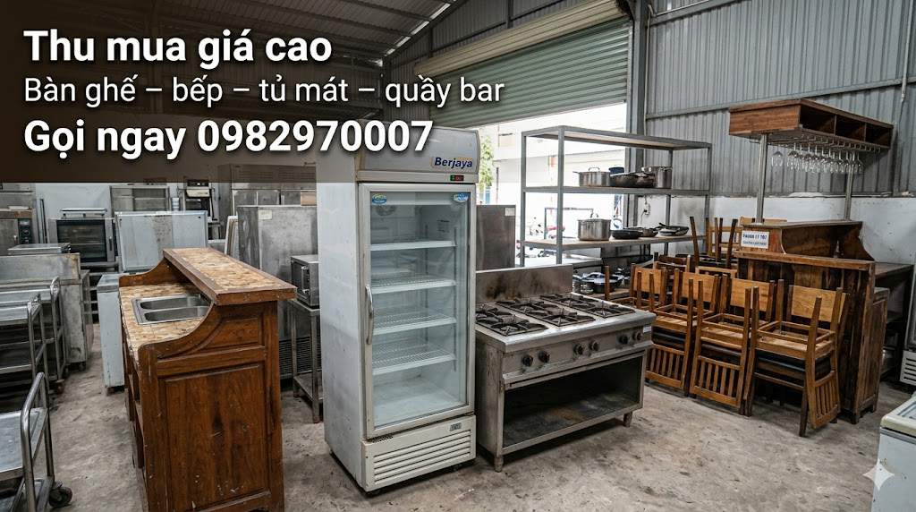 Cận cảnh thiết bị đồ nhà hàng thanh lý tại kho Thanh Lý Tốt