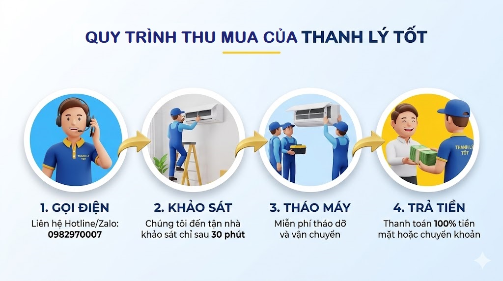 Quy Trình Thu Mua Máy Lạnh Cũ