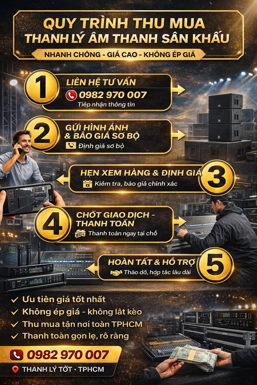 Quy trình thanh lý âm thanh sân khấu