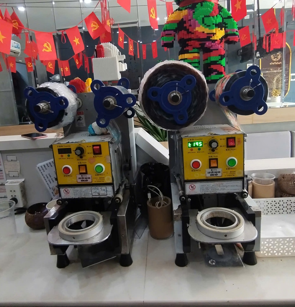 HÌNH ẢNH THU MUA MÁY ÉP LY QUÁN TRÀ SỮA