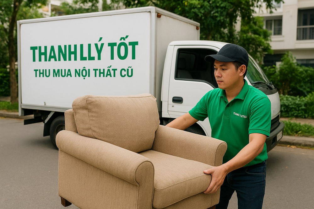 thu mua nội thất cũ quận 7 - nhân viên Thanh Lý Tốt thu mua sofa tận nơi