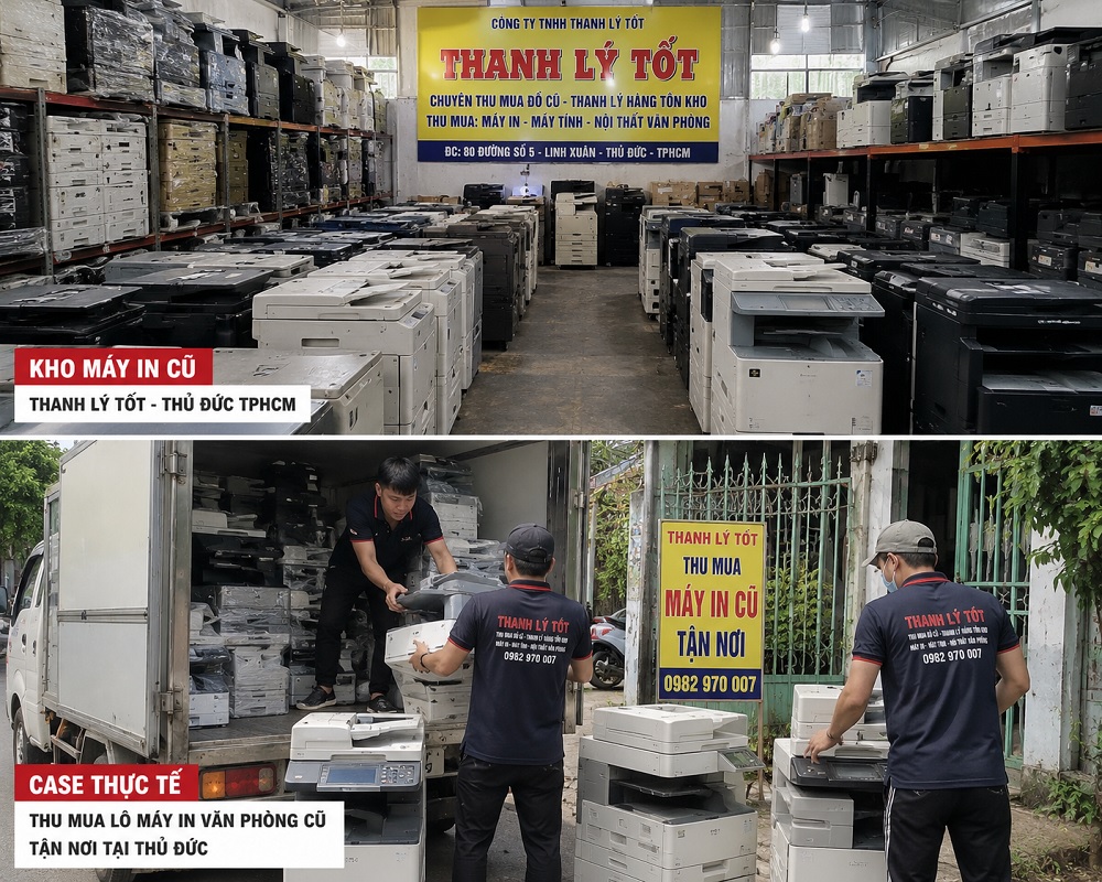 Thu mua lô máy in văn phòng cũ tận nơi tại Thủ Đức