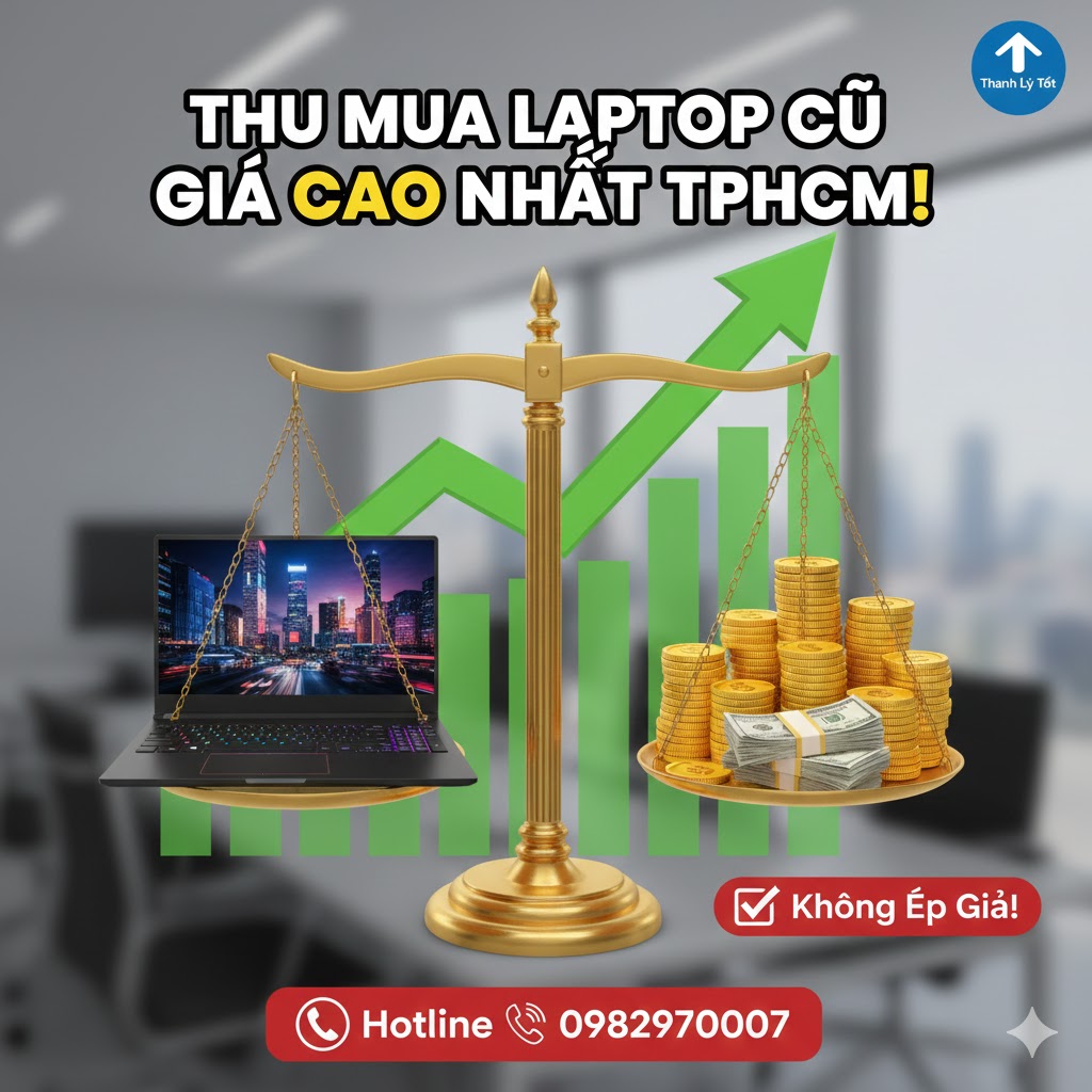 Thu mua laptop cũ giá cao nhất TPHCM tại Thanh Lý Tốt, cam kết không ép giá và thanh toán ngay