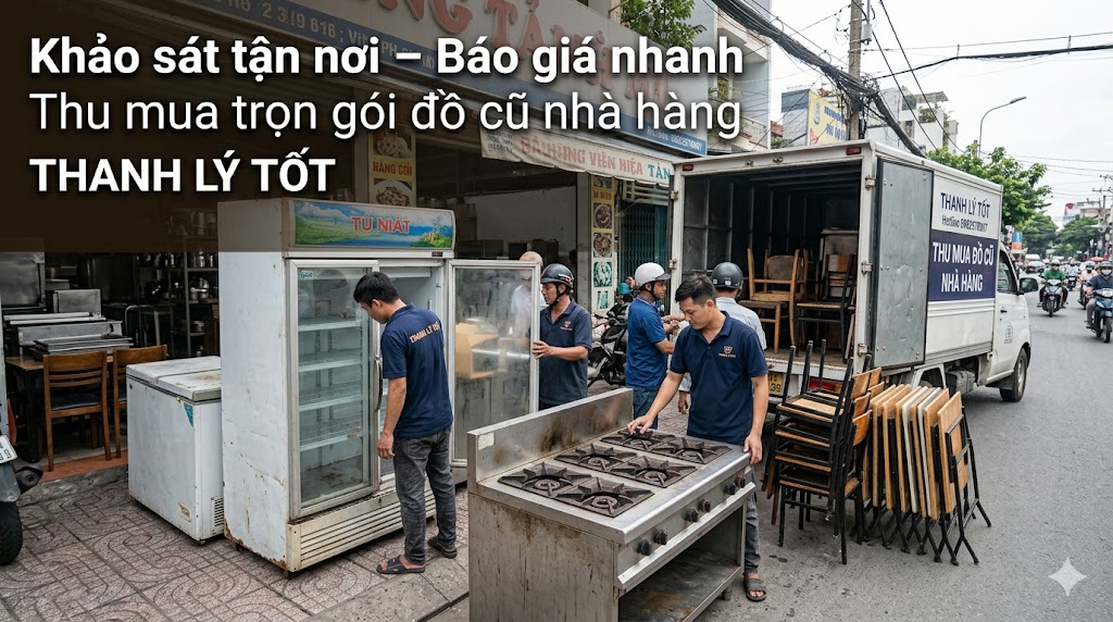 Thanh Lý Tốt chuyên thu mua đồ cũ nhà hàng trọn gói giá cao TPHCM