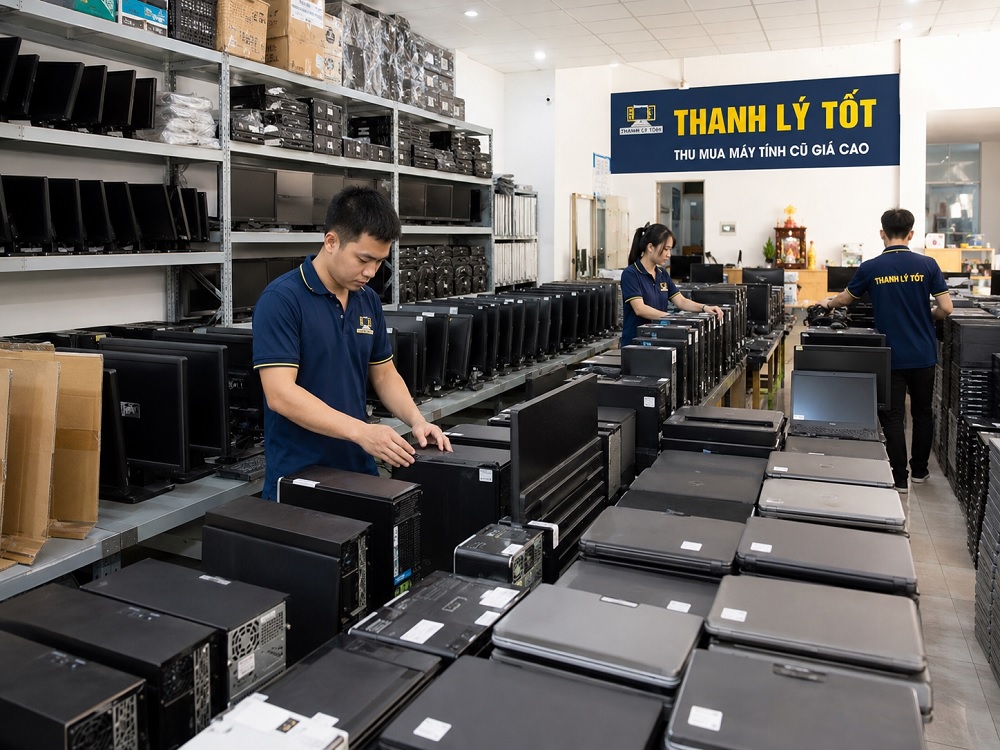 Hình ảnh kho hàng thu mua máy tính cũ tại TPHCM của Thanh Lý Tốt