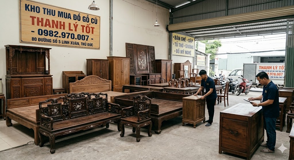 Ảnh bên trong cửa hàng thu mua đồ gỗ Thanh Lý Tốt