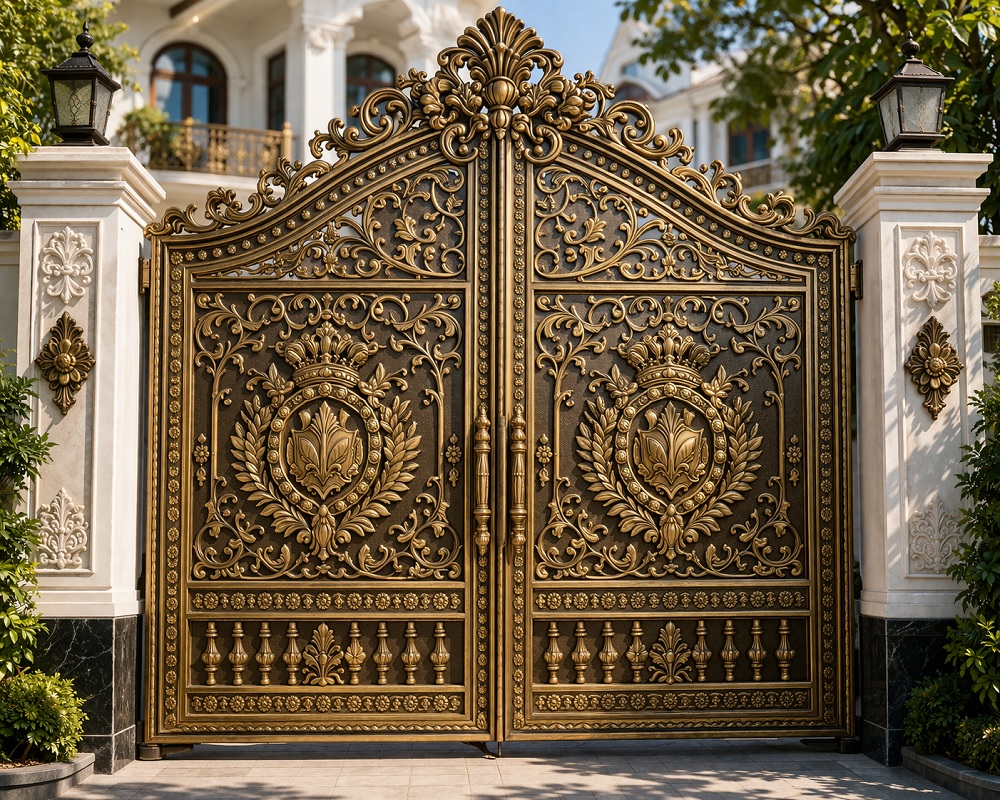 Ảnh cửa cổng nhôm đúc trước khi tháo gỡ tại Quận 7