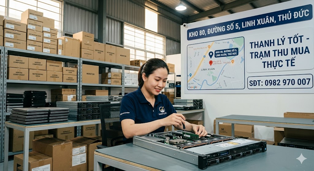 Hình ảnh thực tế kho hàng thu mua thiết bị IT tại TPHCM