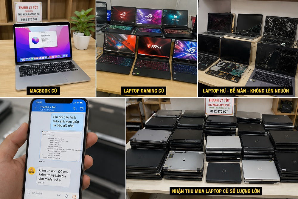 Khách hàng có thể gửi hình ảnh và cấu hình laptop qua Zalo 0982970007 để được báo giá nhanh.
