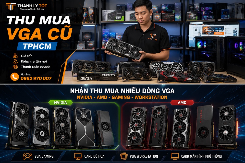 Các dòng VGA NVIDIA và AMD cũ được thu mua tại TPHCM