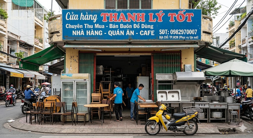 Hình ảnh cửa hàng chuyên thanh lý nhà hàng quán ăn giá tốt tại TPHCM