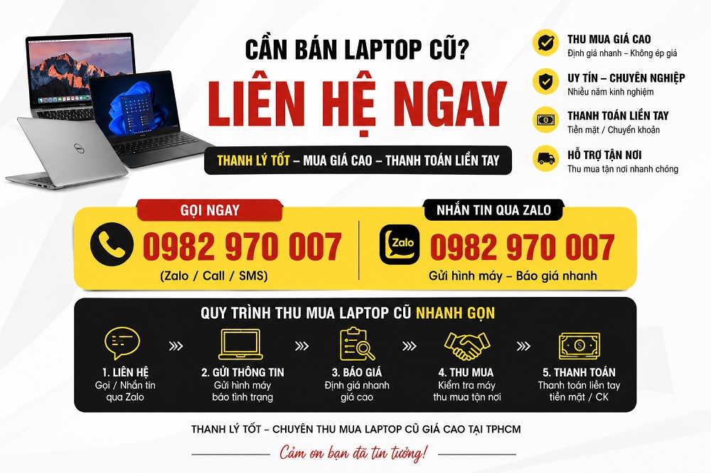 Liên hệ Thanh Lý Tốt để báo giá laptop cũ