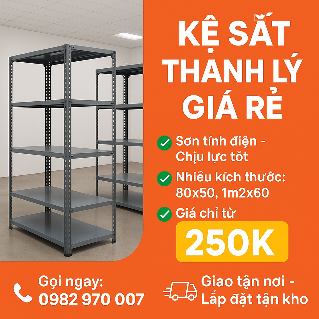 chuyên thanh lý kệ sắt cũ giá rẻ TPHCM