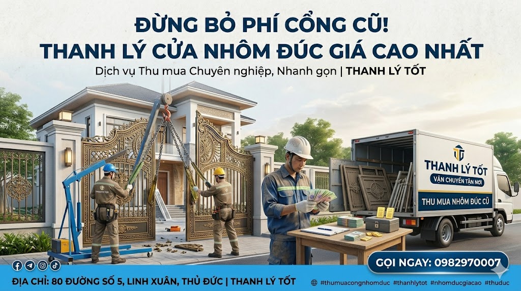 Dịch vụ thu mua cửa cổng nhôm đúc giá cao tại TPHCM và các tỉnh