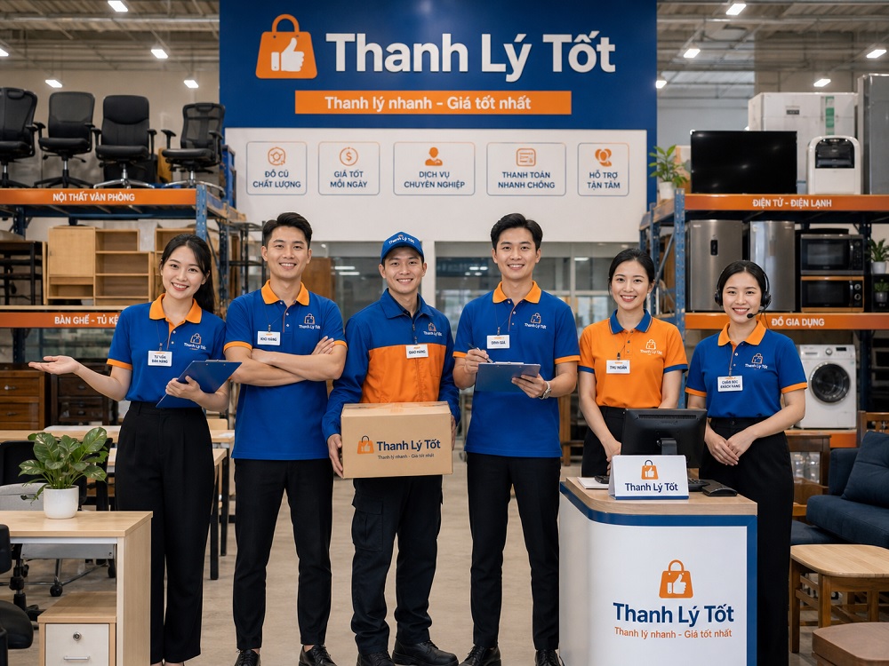 Ảnh đội ngũ nhân viên bán hàng và hỗ trợ khách hàng tại Thanh Lý Tốt