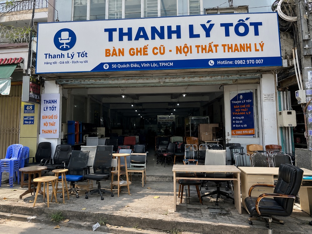 Hình ảnh cửa hàng bán ghế văn phòng cũ giá rẻ tại TPHCM của Thanh Lý Tốt