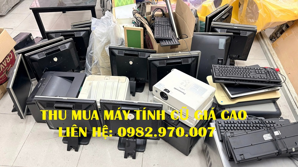 Hình ảnh thu mua máy tính cũ số lượng nhiều tại trường học quận 7