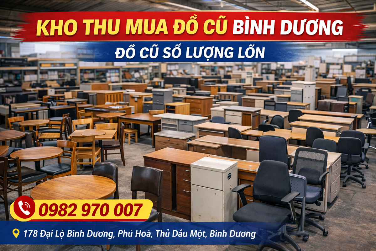 Hình ảnh thực tế kho đồ cũ thanh lý tại Bình Dương mới nhất 2026