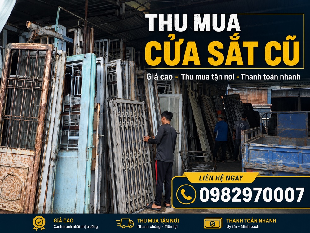 Ảnh kho hàng cửa sắt cũ sau khi thu mua tại kho Thanh Lý Tốt