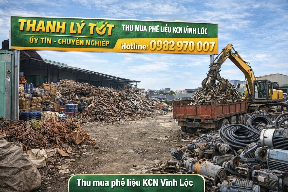Hình ảnh kho hàng thu mua phế liệu tại KCN Vĩnh Lộc