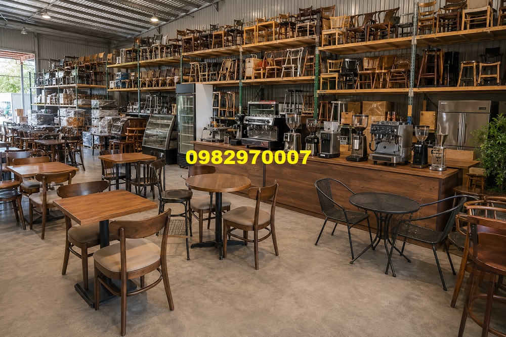 Khu trưng bày đồ quán cafe thanh lý tại TPHCM
