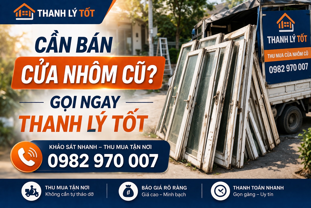 Liên hệ ngay Thanh Lý Tốt khi cần bán cửa nhôm cũ nhé