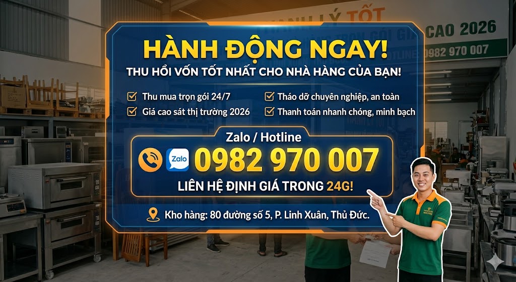 Liên hệ thu mua đồ nhà hàng ngay hôm nay