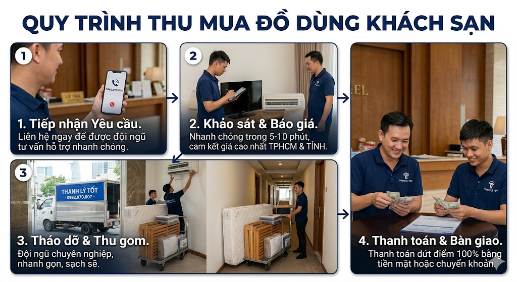 Quy trình thu mua đồ dùng khách sạn tại THANH LÝ TỐT
