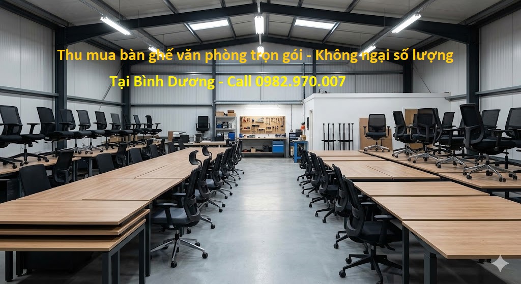 Thu mua bàn ghế văn phòng trọn gói - Không ngại số lượng