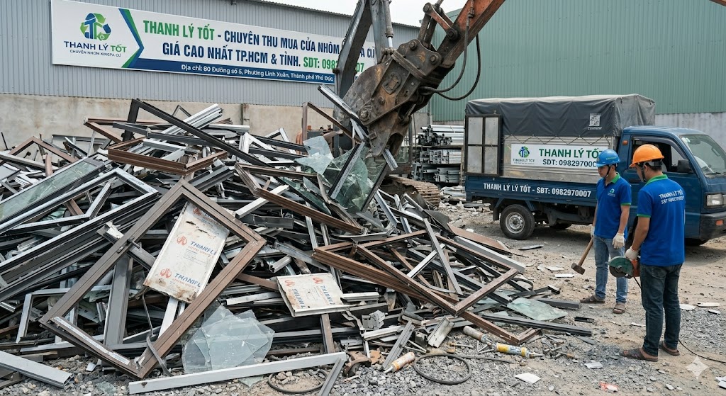 Kết quả tháo dỡ cửa nhôm Xingfa số lượng lớn tại Thanh Lý Tốt