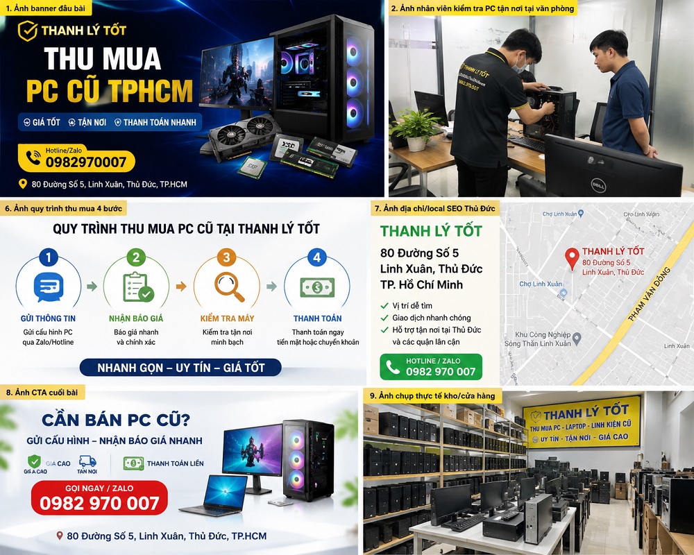 Chuyên thu mua PC cũ, máy tính, laptop cũ giá cao uy tín nhanh tại TPHCM