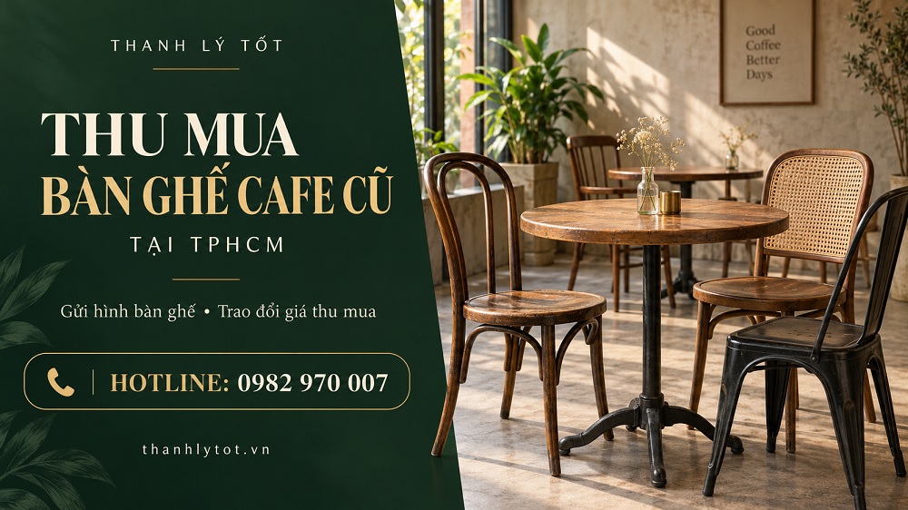 Thanh Lý Tốt thu mua bàn ghế cafe cũ tại TPHCM, giá cao nhanh chóng