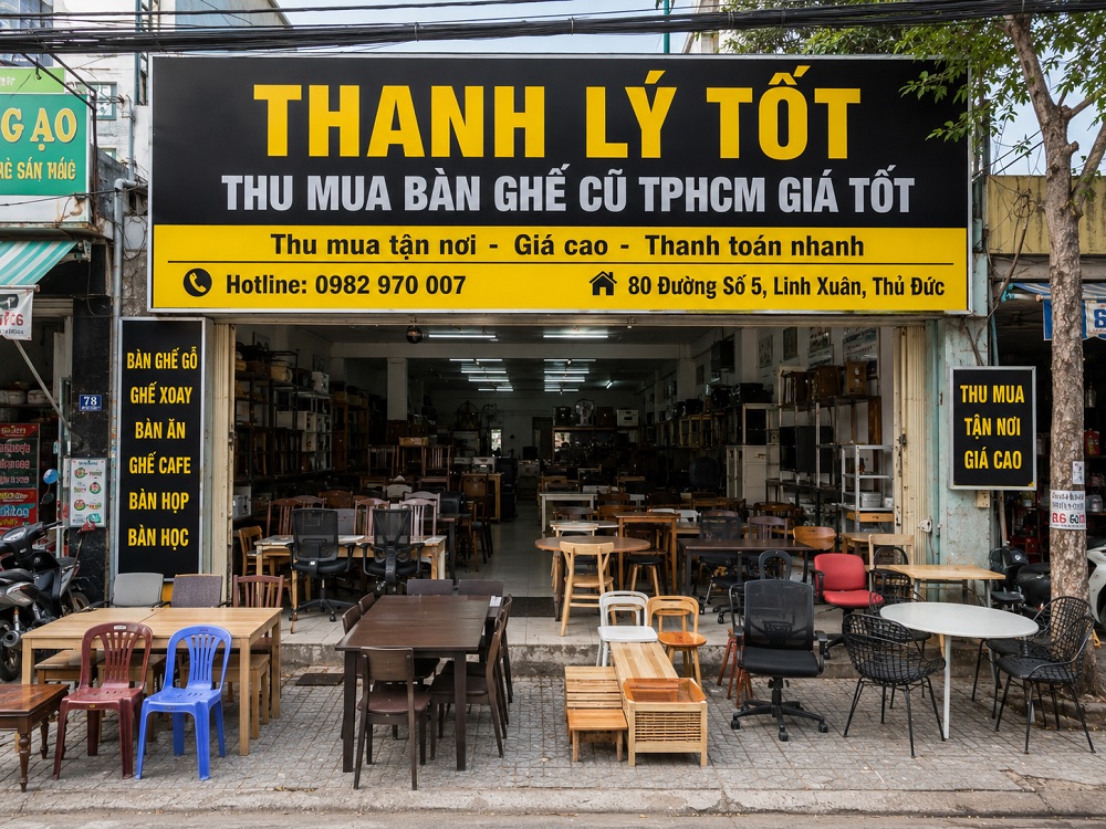 Chuyên thu mua bàn ghế cũ các loại giá cao tại TPHCM