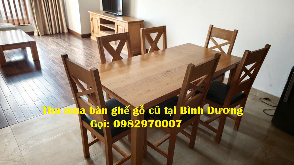 Hình ảnh thu mua bộ bàn ăn gỗ khách sạn ở Thủ Dầu Một Bình Dương