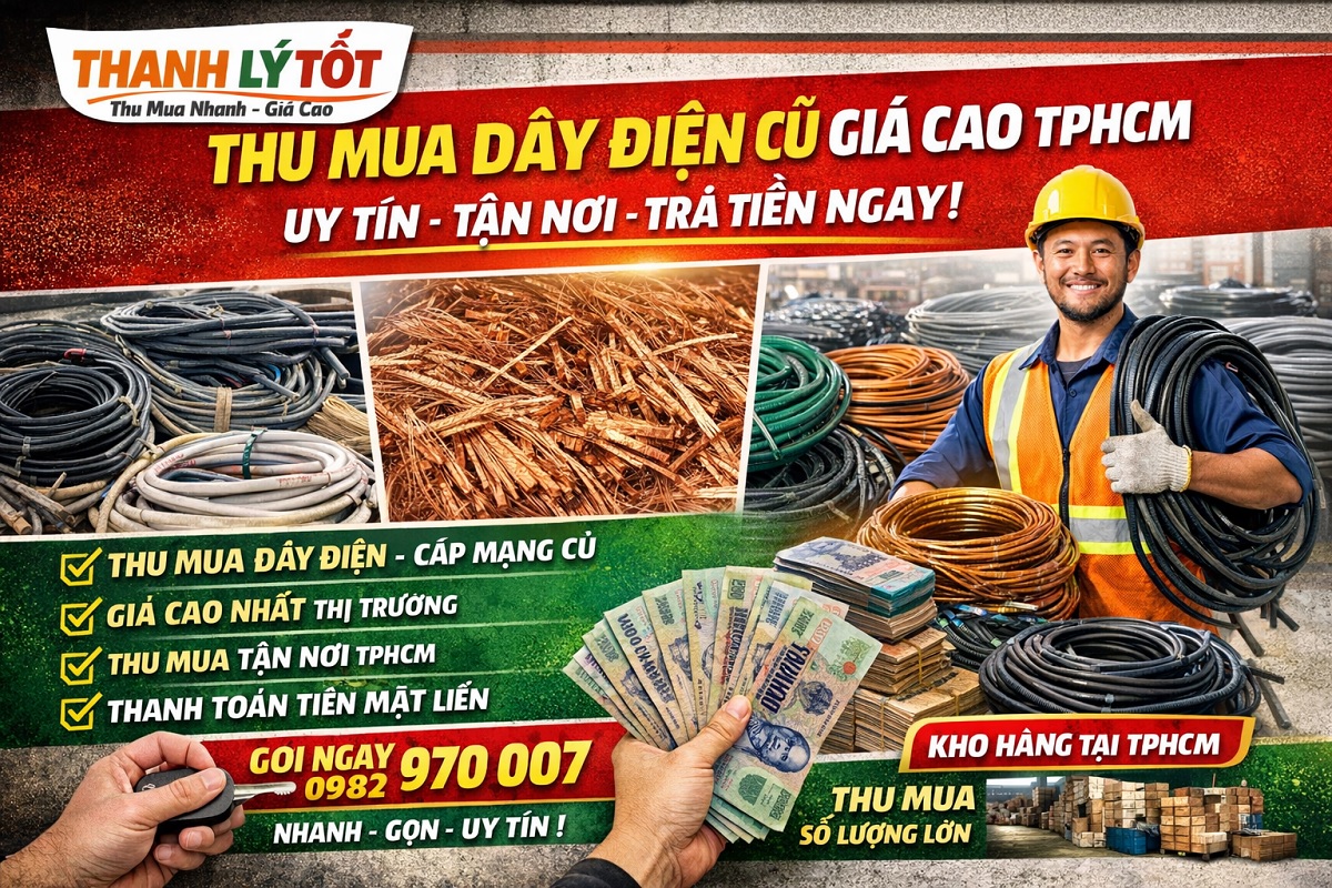 Thu Mua Dây Điện Cũ Giá Cao TPHCM – Thanh Lý Tốt Uy Tín, Nhanh Gọn, Trả Tiền Ngay