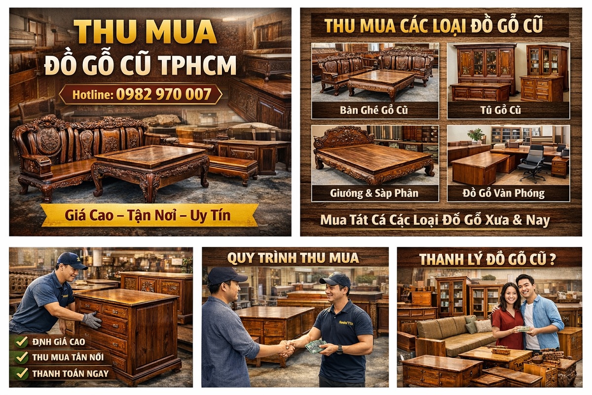 Thu Mua Đồ Gỗ Cũ TPHCM – Thanh Lý Tốt Thu Giá Cao, Nhanh Gọn, Uy Tín Số 1 2026