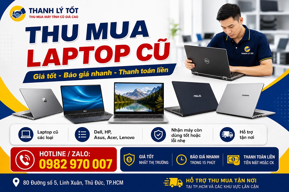 Bảng giá thu mua laptop cũ tại TP.HCM