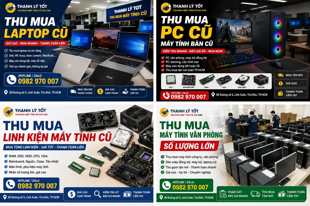 Thu mua máy tính công ty thanh lý số lượng lớn