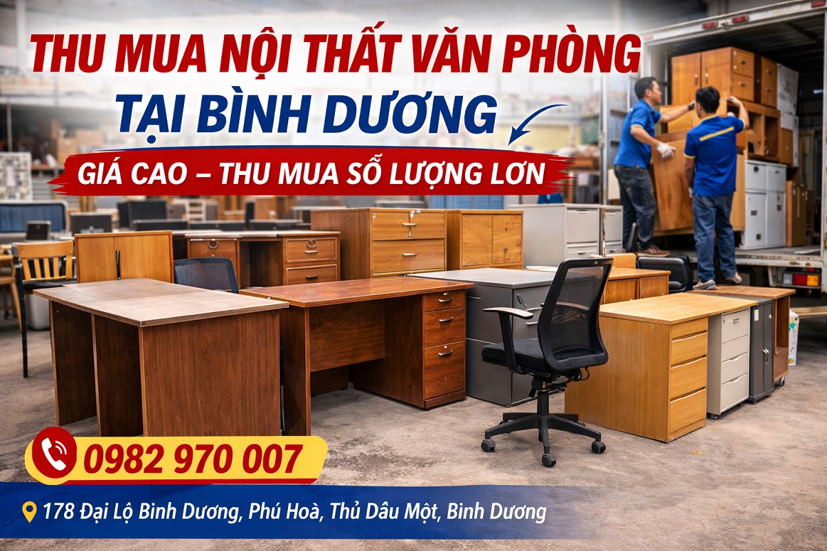 Hình ảnh thu mua nội thất văn phòng tại Bình Dương