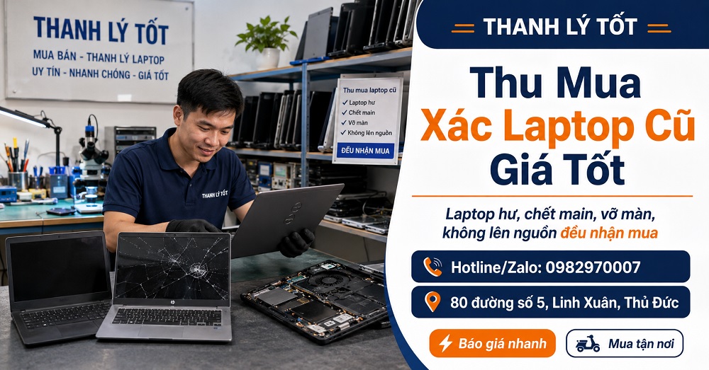 Dịch vụ thu mua xác laptop cũ tại THANH LÝ TỐT TPHCM