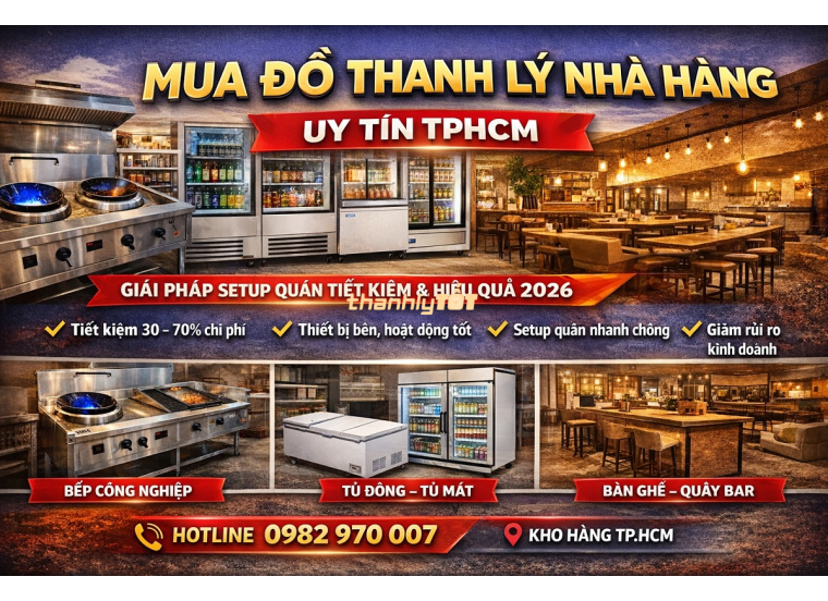 Mua Đồ Thanh Lý Nhà Hàng Giá Tốt TPHCM – Kho Lớn, Hàng Sẵn, Test Thực Tế 2026