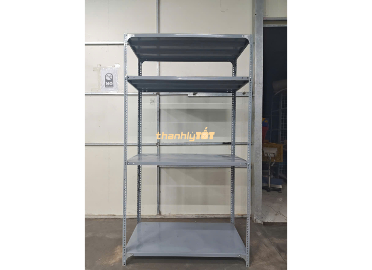 Thanh Lý Kệ Sắt V Lỗ 1m x 50 Giá Rẻ, Bền Chắc, Mới 90%